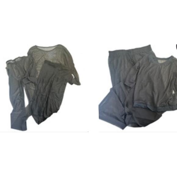 i-Style 5-pc black mesh culottes, legging, bike short, long & short sleeve crop - Picture 1 of 11